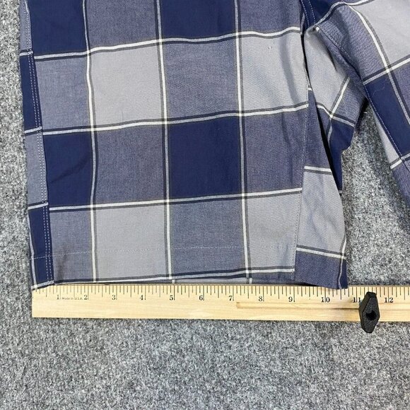 Lululemon Shorts 32 Blue Plaid Organic Cotton Stretch 8" in - Picture 5 of 9